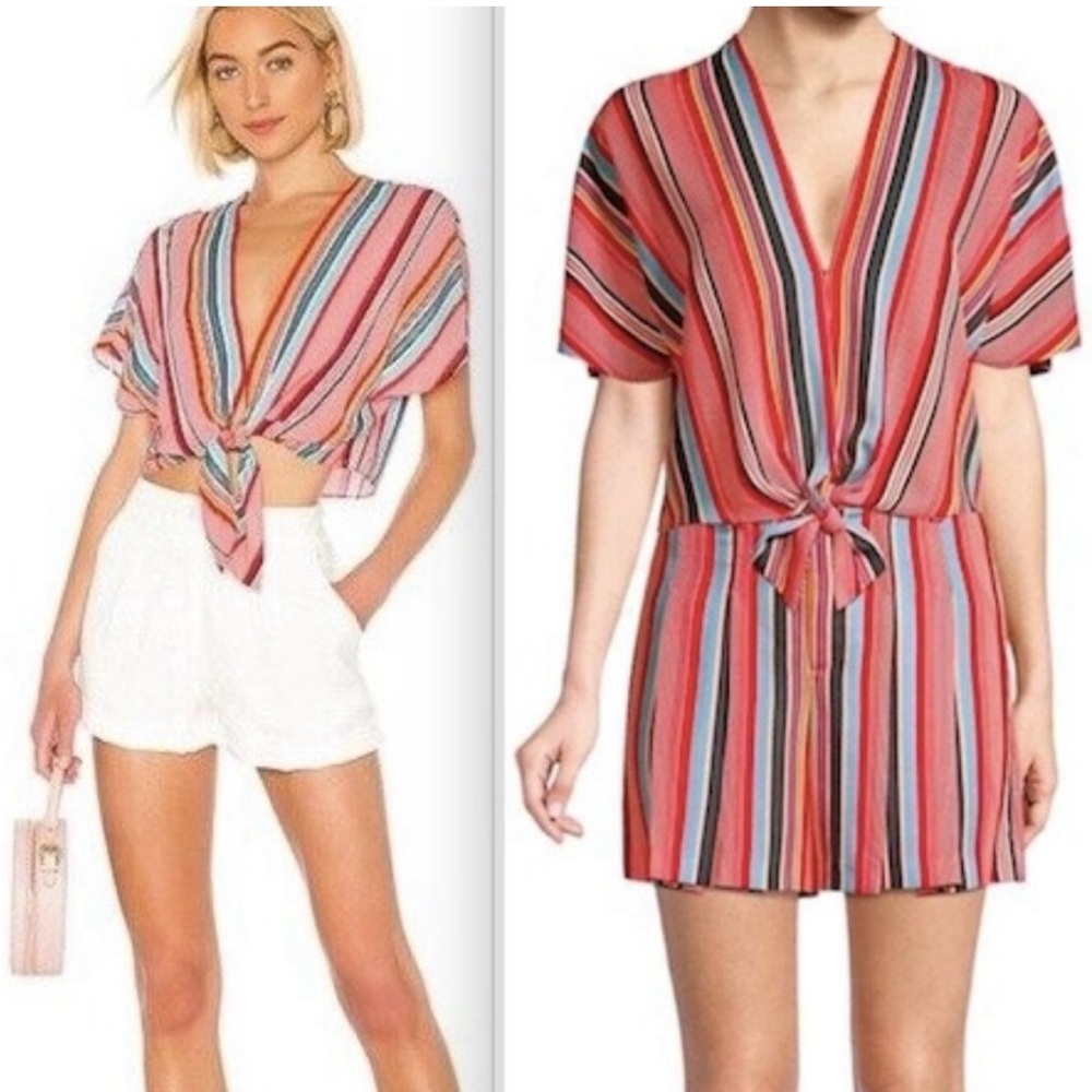Alice + Olivia Flutter Tie-Front Top and Shorts Set NWOT